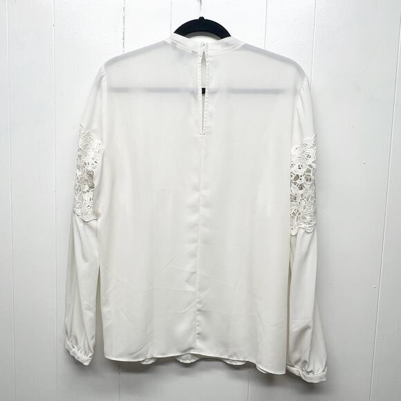 Express Crochet Office Workwear Party Cocktail Elegant Womens Top Size Large - Picture 6 of 11